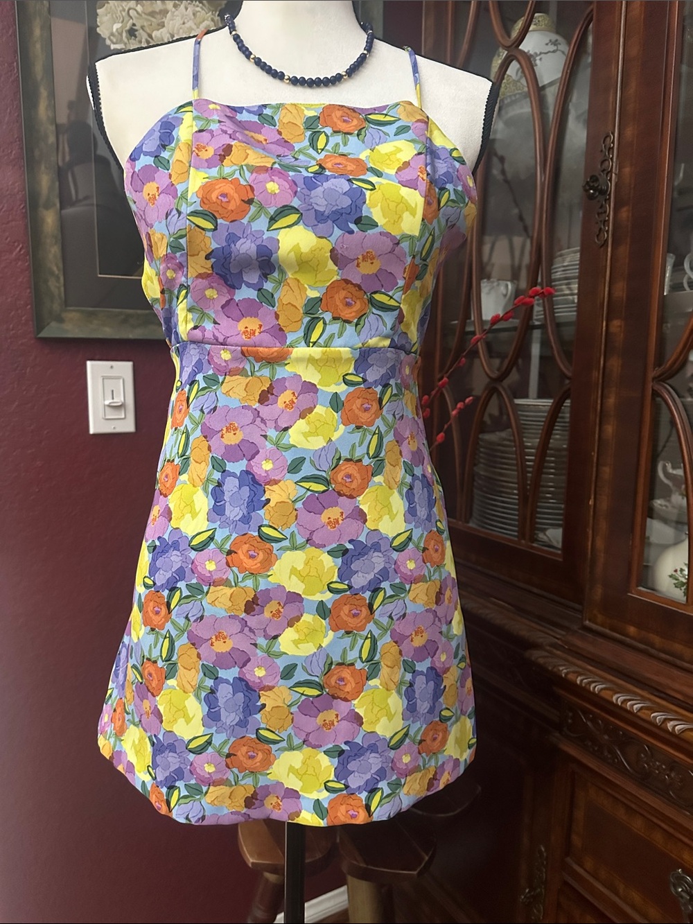 Zara Floral Sundress Skorts with Yellow, Purple & Orange Blooms